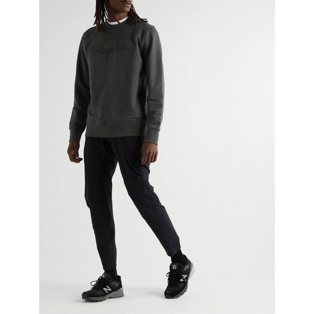 Rapha Men’s Logo Embroidered Cotton Jersey Sweatshirt in Gray Size Large